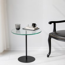 Stranska mizica CHILL 50x50 cm črna/prozorna