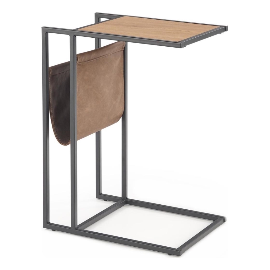 Stranska mizica COMPACT 65x47 cm črna/rjava