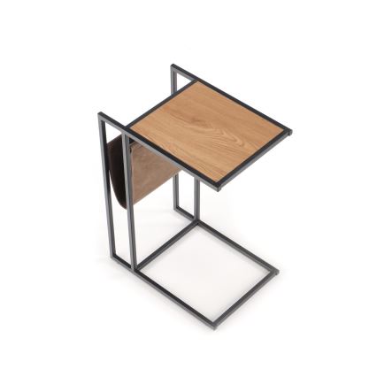 Stranska mizica COMPACT 65x47 cm črna/rjava