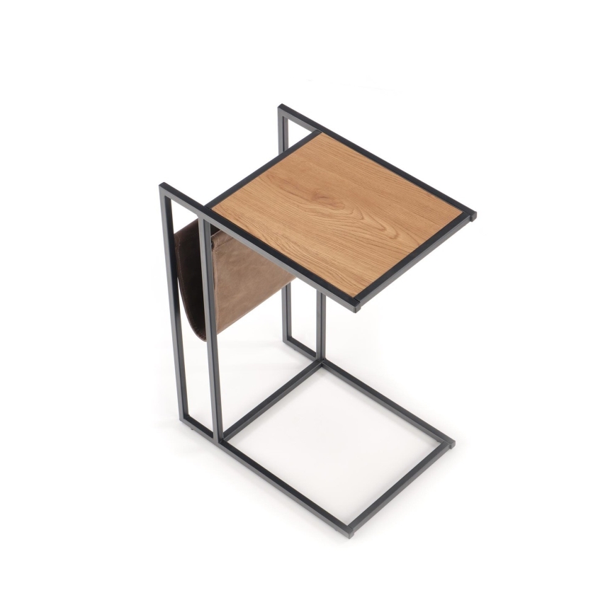 Stranska mizica COMPACT 65x47 cm črna/rjava