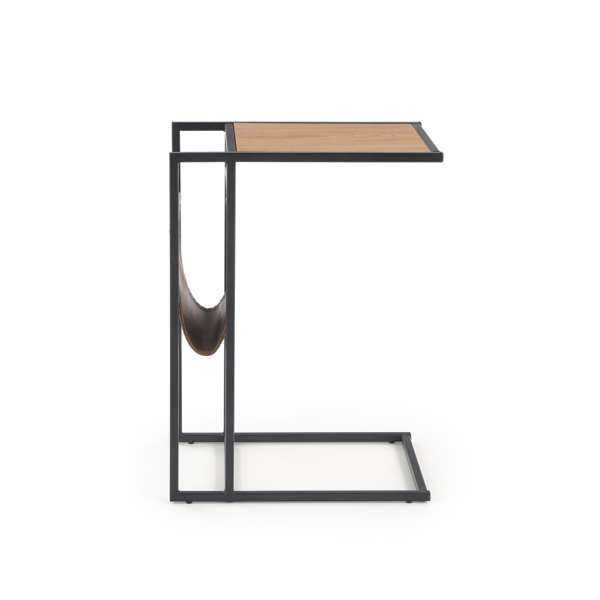 Stranska mizica COMPACT 65x47 cm črna/rjava