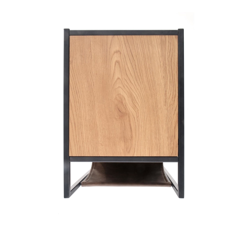 Stranska mizica COMPACT 65x47 cm črna/rjava