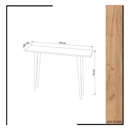 Stranska mizica DESIDERO 74x100 cm rjava