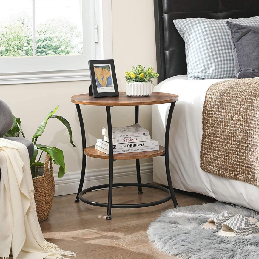 Stranska mizica ELDUR rjava/črna