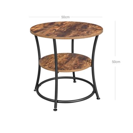 Stranska mizica ELDUR rjava/črna