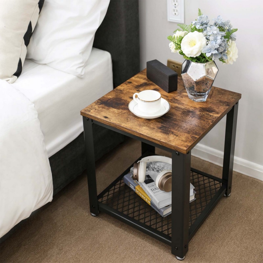 Stranska mizica ELDUR rjava/črna