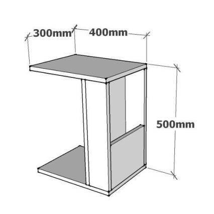 Stranska mizica KAREN 50x40 cm antracit