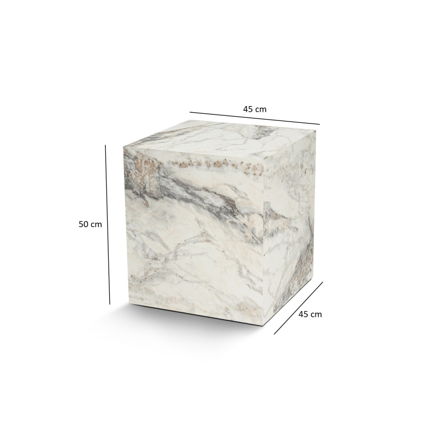 Stranska mizica KUP 50x45 cm dekor iz marmorja