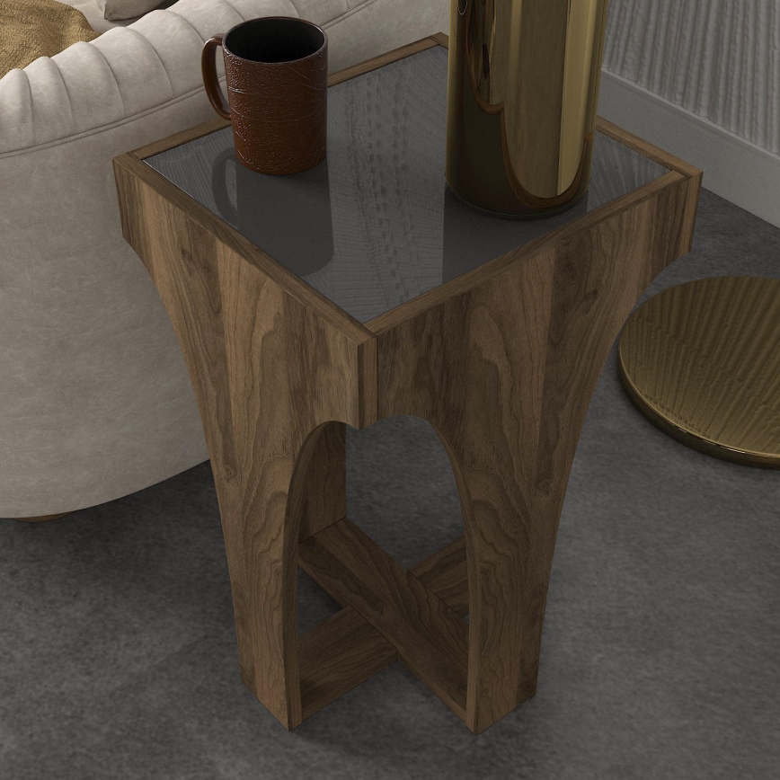 Stranska mizica LITUS 58x37 cm rjava