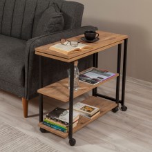 Stranska mizica MELIN 63x70 cm rjava/črna