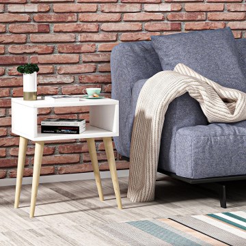 Stranska mizica MIKA 59x45 cm bela