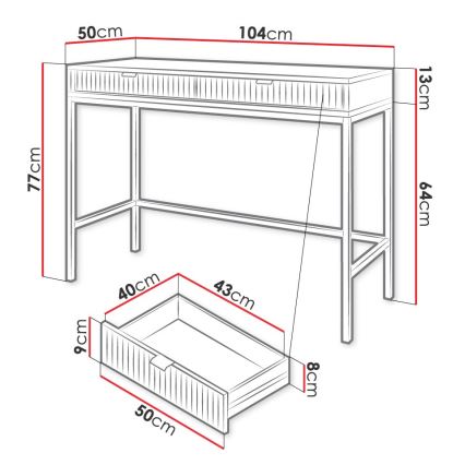 Stranska mizica NOVA 77x104 cm bela/črna