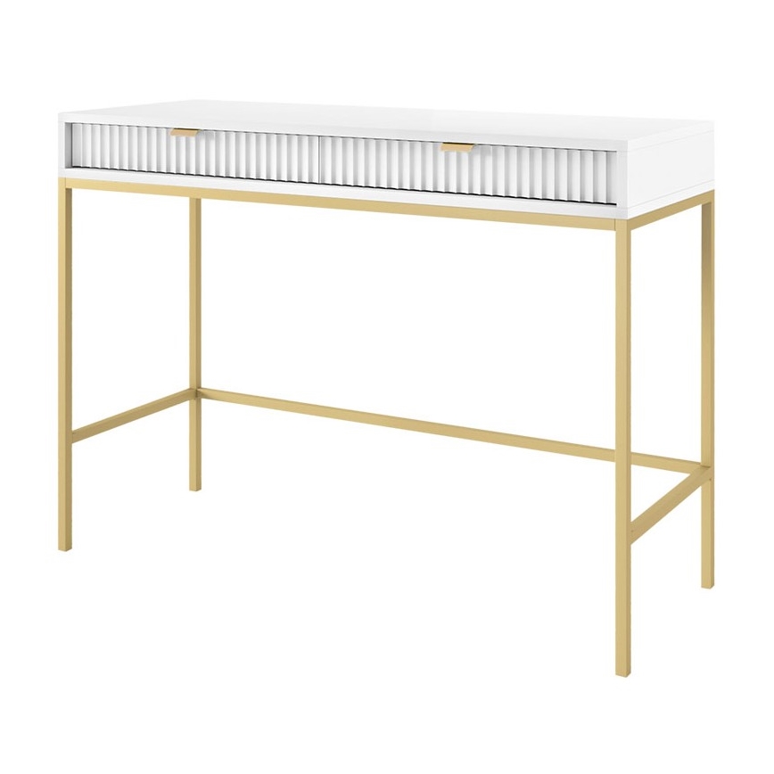 Stranska mizica NOVA 77x104 cm bela/zlata