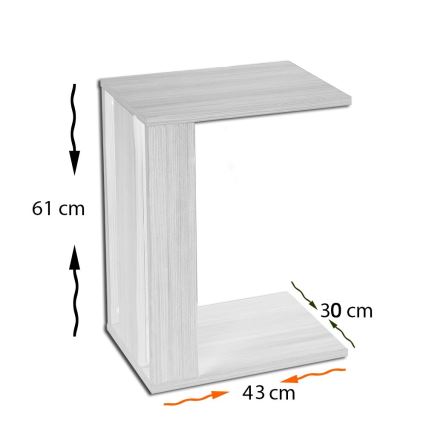 Stranska mizica PASIFIC 61x43 cm bela