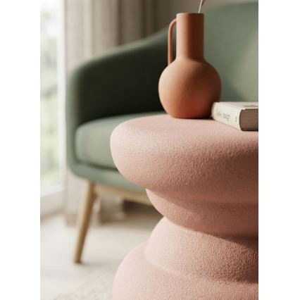Stranska mizica PETIT, premer 31 cm, rožnata