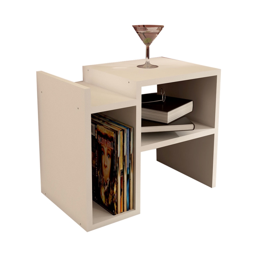 Stranska mizica PIYON 40x49,4 cm bela