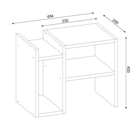 Stranska mizica PIYON 40x49,4 cm bela