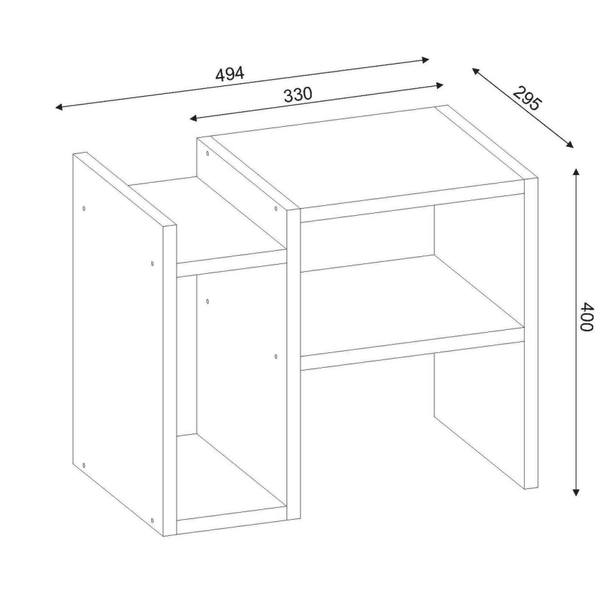 Stranska mizica PIYON 40x49,4 cm bela