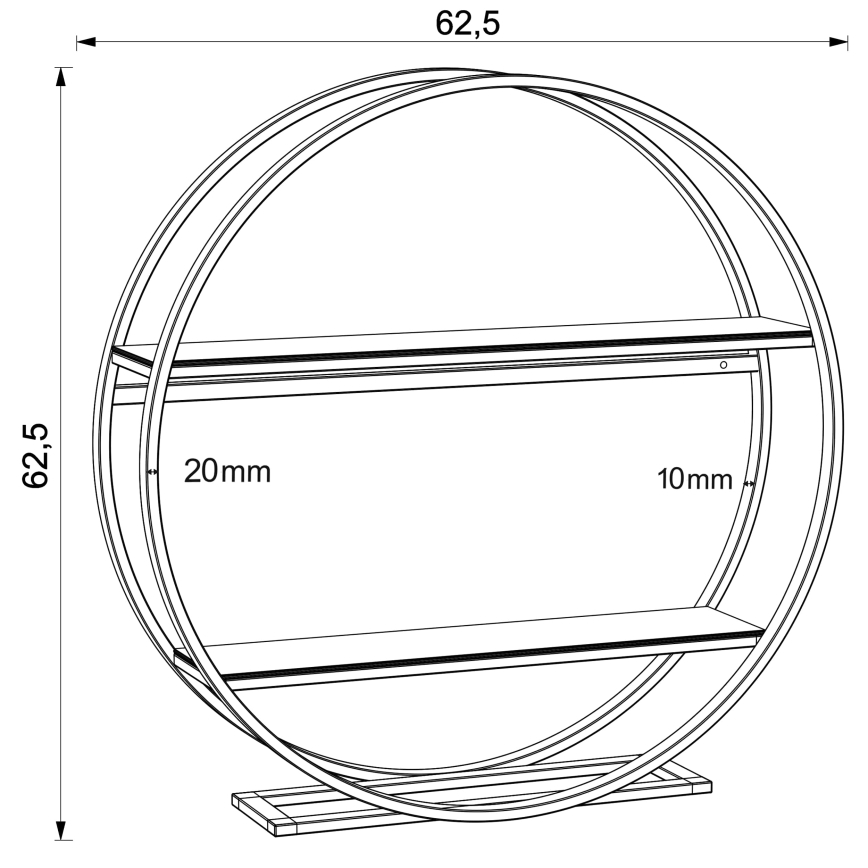 Stranska mizica SHELF pr. 62,5 cm hrast