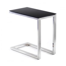 Stranska mizica STIVAR 30x50 cm krom/črna