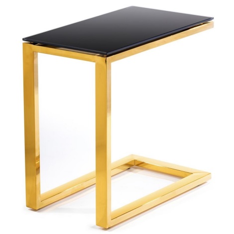 Stranska mizica STIVAR 51x50 cm zlata/črna