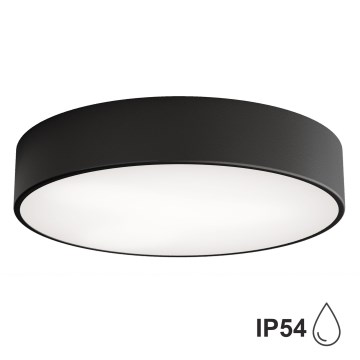 Stropna kopalniška svetilka s senzorjem CLEO 3xE27/24W/230V premer 40 cm črna IP54
