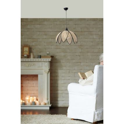 Stropna lampa FUME 1xE27/40W/230V Ø 40 cm črna/bežna