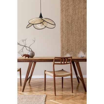 Stropna lampa FUME 1xE27/40W/230V Ø 45 cm črna/bežna