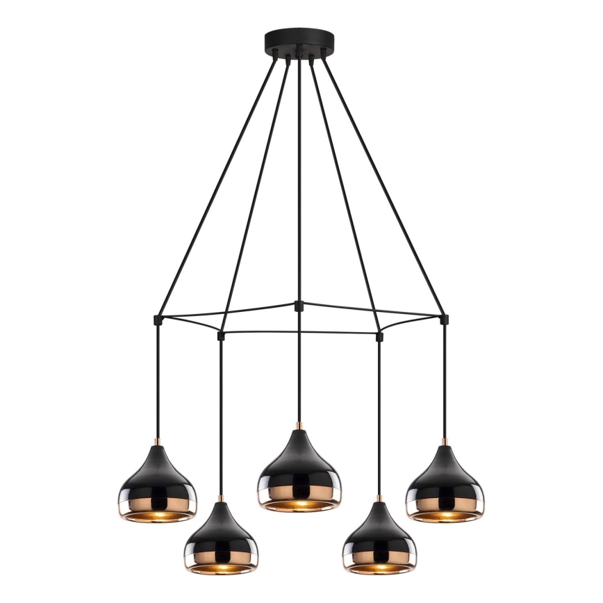 Stropna lampa YILDO 5xE27/40W/230V črna/končna