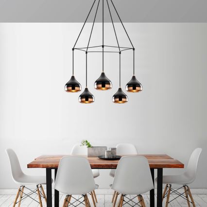 Stropna lampa YILDO 5xE27/40W/230V črna/končna