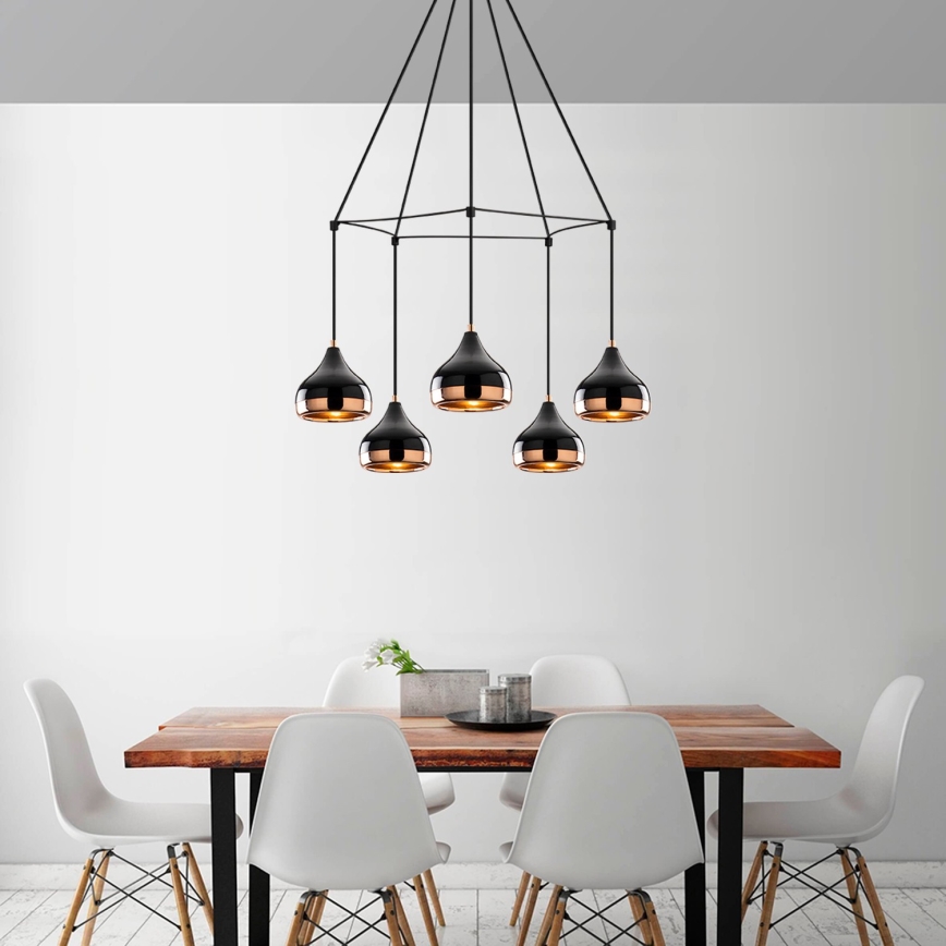 Stropna lampa YILDO 5xE27/40W/230V črna/končna
