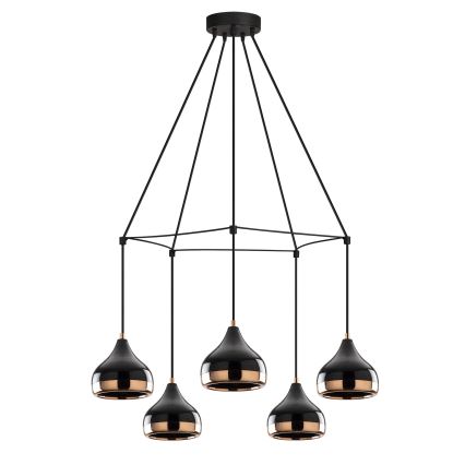 Stropna lampa YILDO 5xE27/40W/230V črna/končna