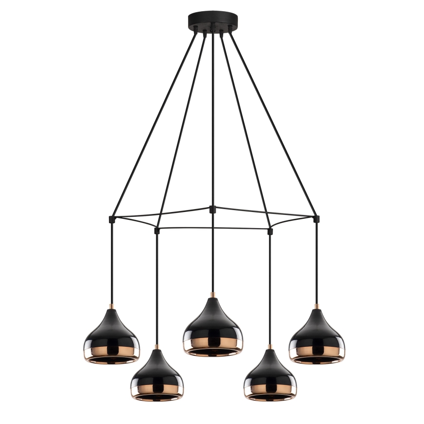 Stropna lampa YILDO 5xE27/40W/230V črna/končna