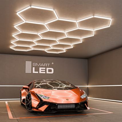 LED stropna svetilka HEXAGON LED/456W/85-265V 4000K 522x298 cm CRI 90 IP54 bela