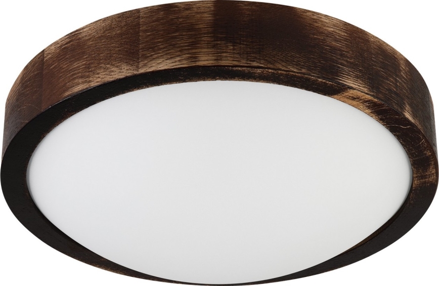 Stropna LED svetilka OAK SLIM LED/20W/230V 4000K Ø 27 cm hrast/temno rjava