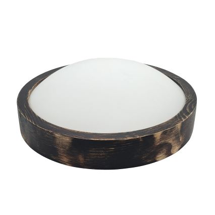 Stropna LED svetilka OAK SLIM LED/20W/230V 4000K Ø 27 cm hrast/temno rjava