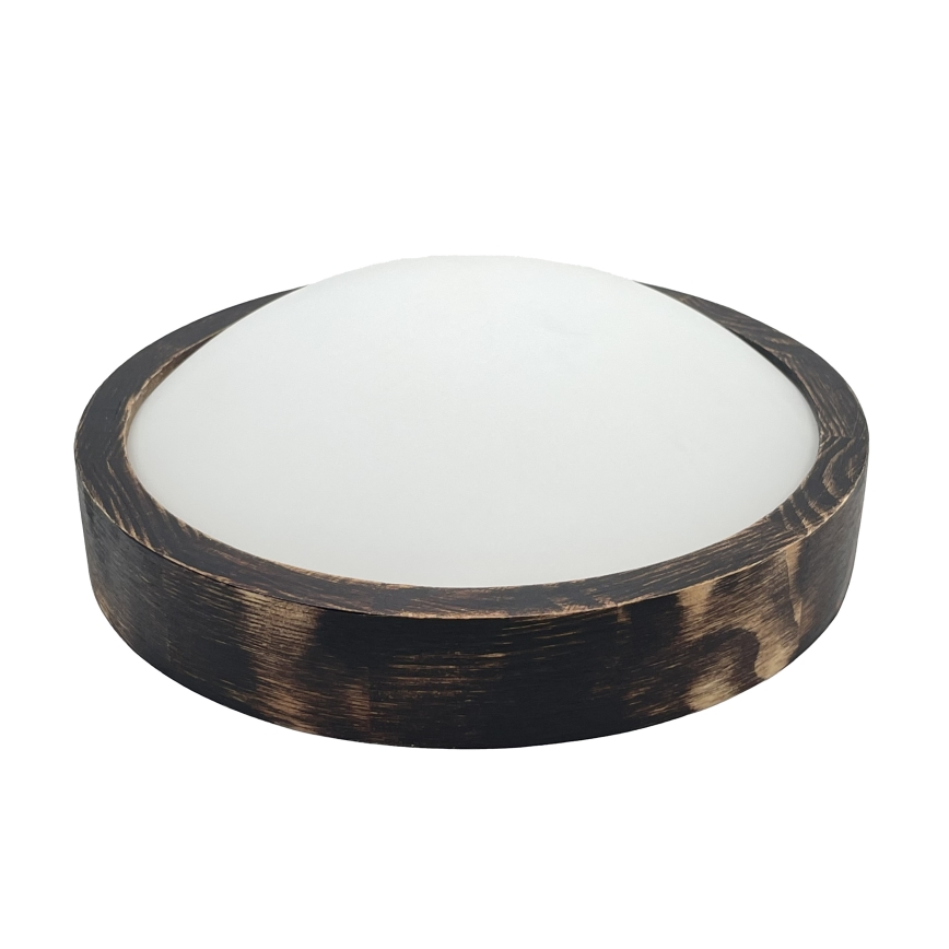 Stropna LED svetilka OAK SLIM LED/20W/230V 4000K Ø 27 cm hrast/temno rjava