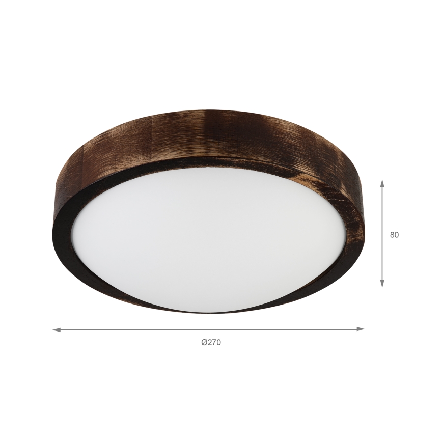 Stropna LED svetilka OAK SLIM LED/20W/230V 4000K Ø 27 cm hrast/temno rjava
