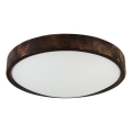 Stropna LED svetilka OAK SMOKY SLIM LED/36W/230V 4000K, premer 37 cm, hrast/temno rjava