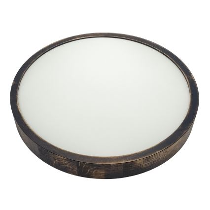 Stropna LED svetilka OAK SMOKY SLIM LED/36W/230V 4000K, premer 37 cm, hrast/temno rjava