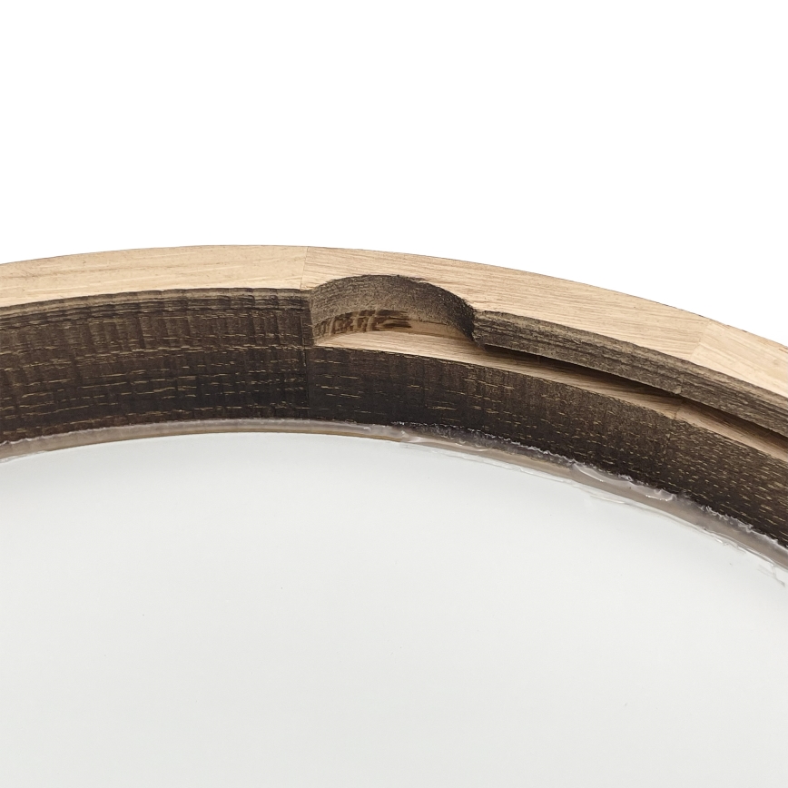 Stropna LED svetilka OAK SMOKY SLIM LED/36W/230V 4000K, premer 37 cm, hrast/temno rjava