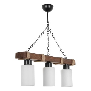 Stropna luč JASMIN 3xE27/40W/230V rjava/bela