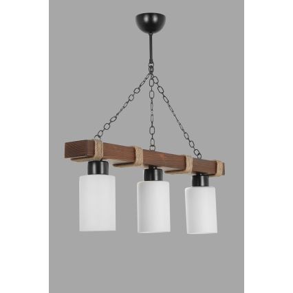 Stropna luč JASMIN 3xE27/40W/230V rjava/bela