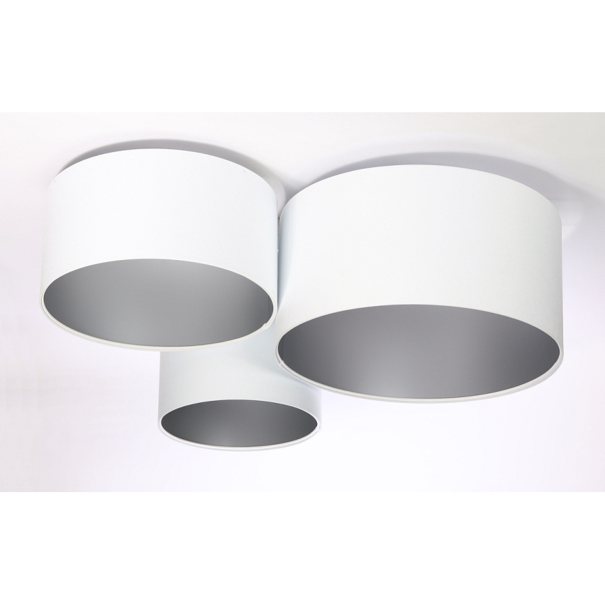 Stropna luč SPACE 3xE27/60W/230V bela/srebrna