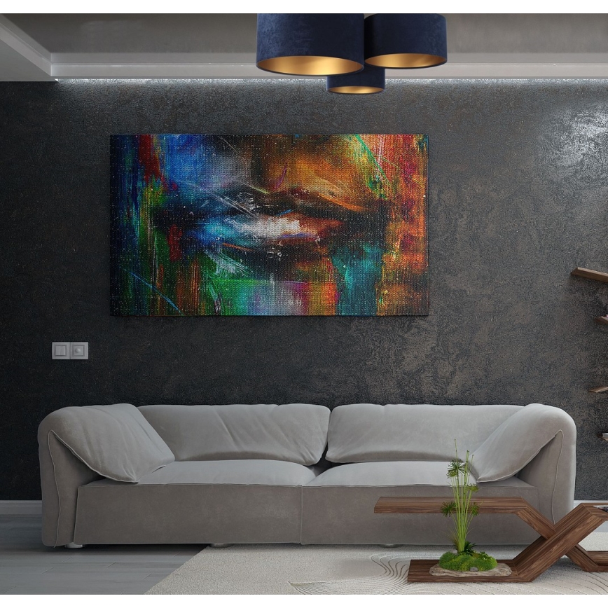 Stropna luč SPACE 3xE27/60W/230V modra/zlata