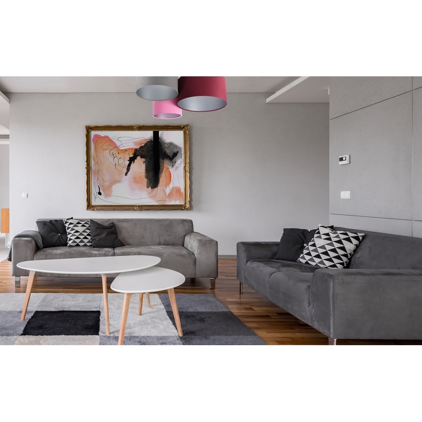 Stropna luč SPACE 3xE27/60W/230V rdeča/siva/roza