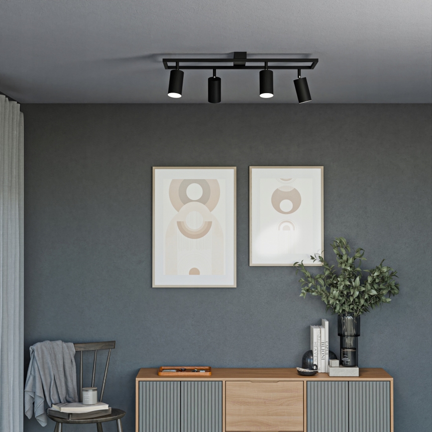 Stropna reflektorska svetilka 4xGU10/30W/230V črna