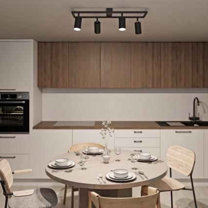 Stropna reflektorska svetilka 4xGU10/30W/230V črna