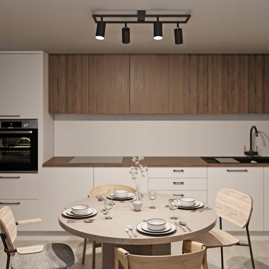 Stropna reflektorska svetilka 4xGU10/30W/230V črna