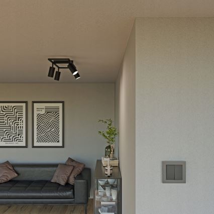 Stropna reflektorska svetilka 4xGU10/30W/230V črna